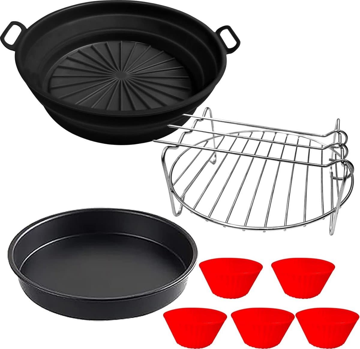Airfryer Accessoires 4-delige bakset geschikt voor Philips Essential 41 L HD9252/HD9200 - siliconen bakvorm, grillframe, muffinvormpjes — afbeelding 1