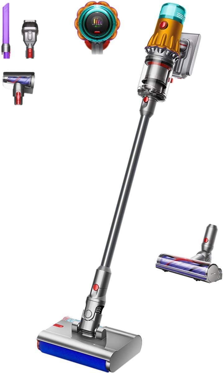 Dyson V12s Detect Slim Submarine - Steelstofzuiger met dweilfunctie - Nikkel/Geel - 140 Air Watts - HEPA-filtratie — afbeelding 1