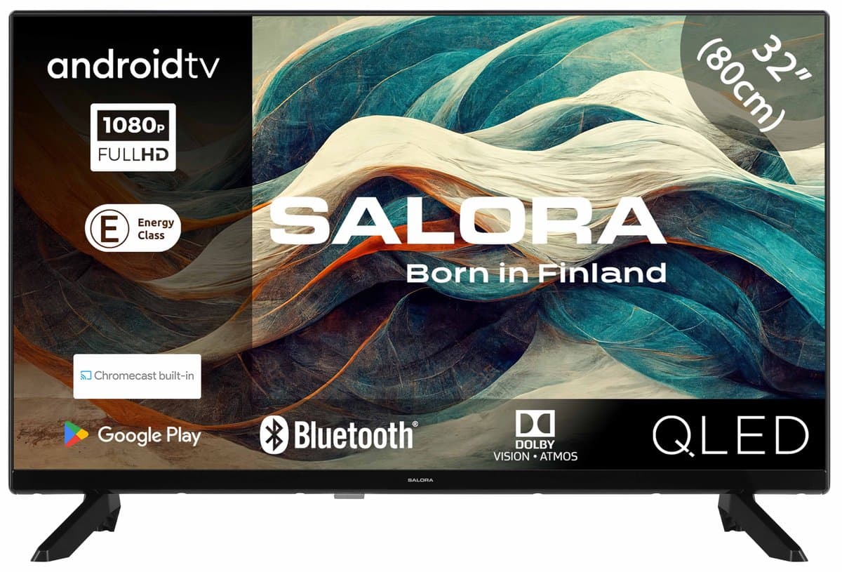 Salora 32QLED320 tv 81,3 cm (32") Full HD Smart TV Wifi Zwart 200 cd/m² — afbeelding 1