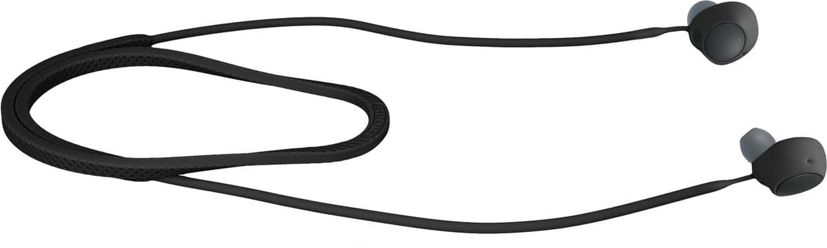 kwmobile Strap Compatible with Sony WF-C700N - Silicone Cord Holder for Wireless Earphones - Black — afbeelding 1
