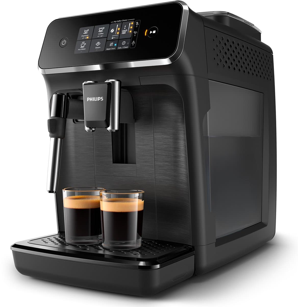 Philips 2200 Series - Espressomachine - 2 Soorten Koffie & Heet water - Melkopschuimer voor Cappuccino - Keramische molen - Volautomatisch - Zwart - Koffiemachine met bonen - EP2220/10 — afbeelding 1