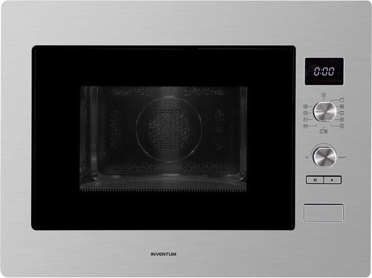Inventum IMC6132F - Inbouw combi-oven - Hetelucht - Magnetron - Grill - 32 liter - 45 cm hoog - Tot 220 graden - RVS/Zwart — afbeelding 1