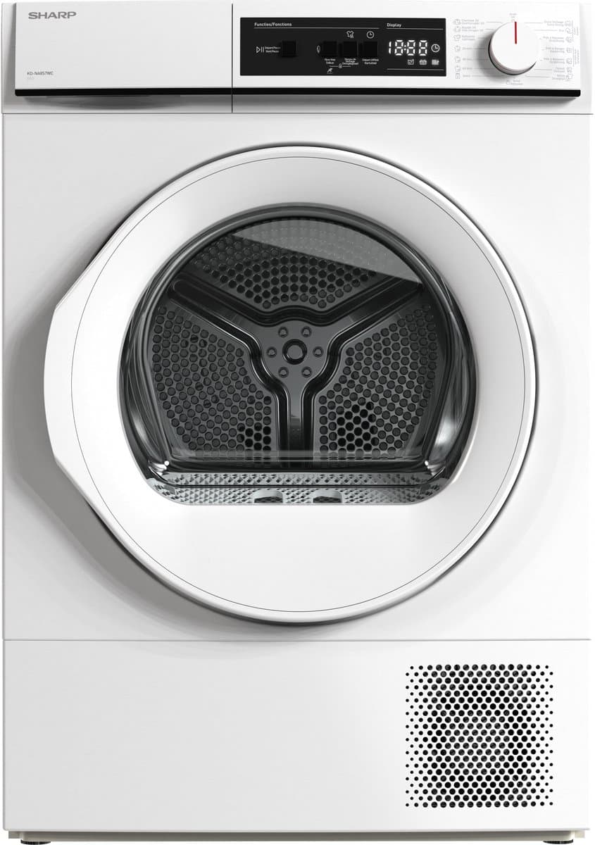 Sharp KDNA8S6WCBE - warmtepomp droger - energie label C - 15 programma's - LED trommelverlichting - links en rechts draaiend - wit — afbeelding 1