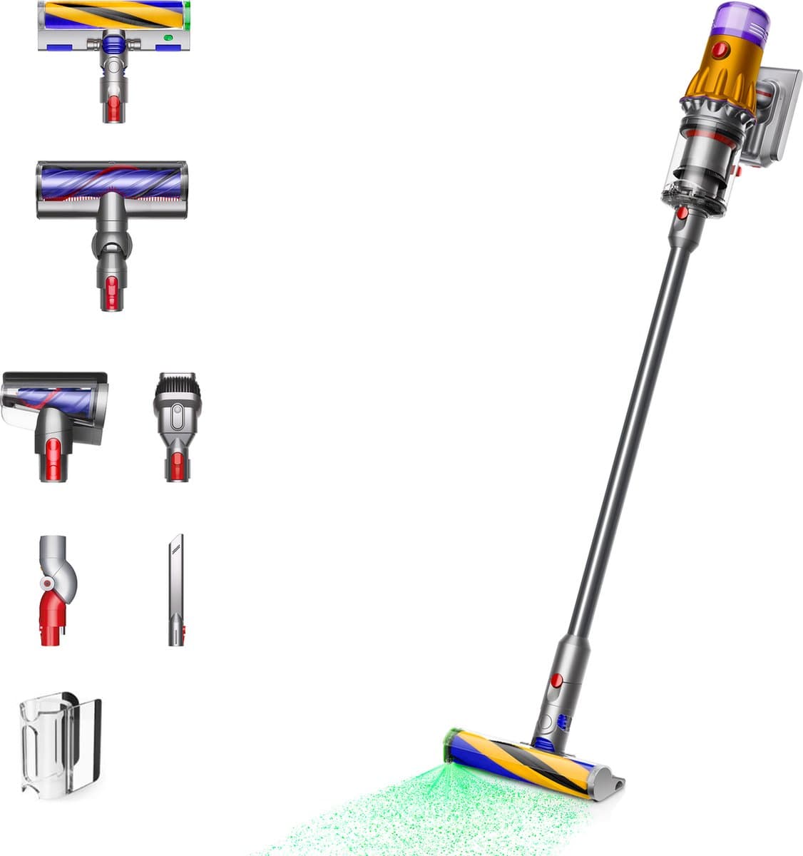 Dyson V12 Detect Slim Absolute - Steelstofzuiger - Nikkel/Geel - 150 Air Watts - Lichtgewicht — afbeelding 1