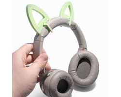 Snap-On Kattenoren Voor Sony WH-1000XM4 Hoofdtelefoon - Afneembare Cat Ears Accessoire - Cosplay Gaming Headset Decoratie - Verstelbaar Design - Lichtgewicht Comfort Fit - Past Perfect Op Headband - Mintgroen