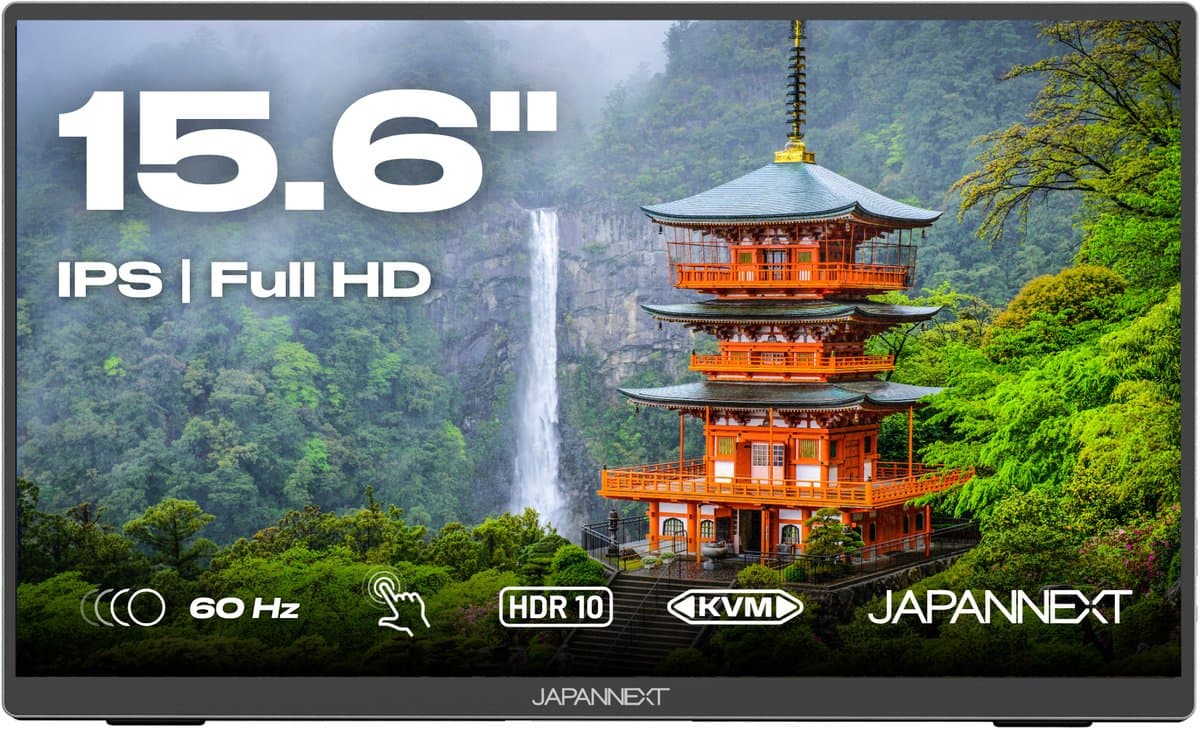 Draagbare monitor - 15,6'' inch - FULL HD 60 Hz - Game Monitor - HDMI - USB-C - Portable Monitor - Met Hoes - Incl Speakers — afbeelding 1