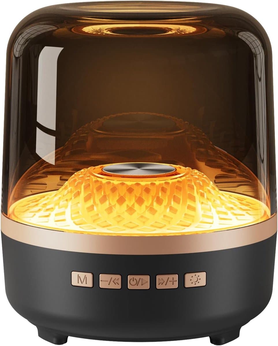 Bluetooth-luidspreker - Subwoofer - Met lichteffecten - 11 x 13 cm - RGB-verlichting - Geluidskwaliteit in hoge definitie - Draagbaar draadloos ontwerp - Ondersteunt TWS-koppeling - Geschikt voor thuis, feesten, buiten, reizen, strand - Zwart — afbeelding 1