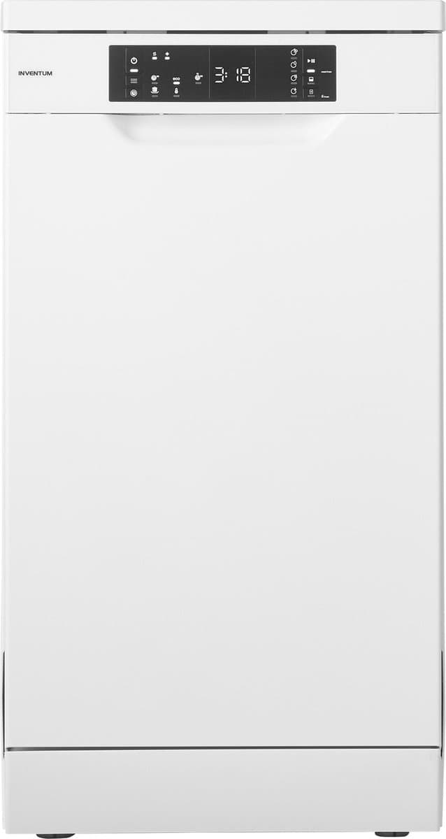 Inventum VVW4530AW smalle vaatwasser - 10 couverts - 45 cm breed - Bestekmand - 6 programma’s - Startuitstel - Energielabel D - Vrijstaand - Wit — afbeelding 1
