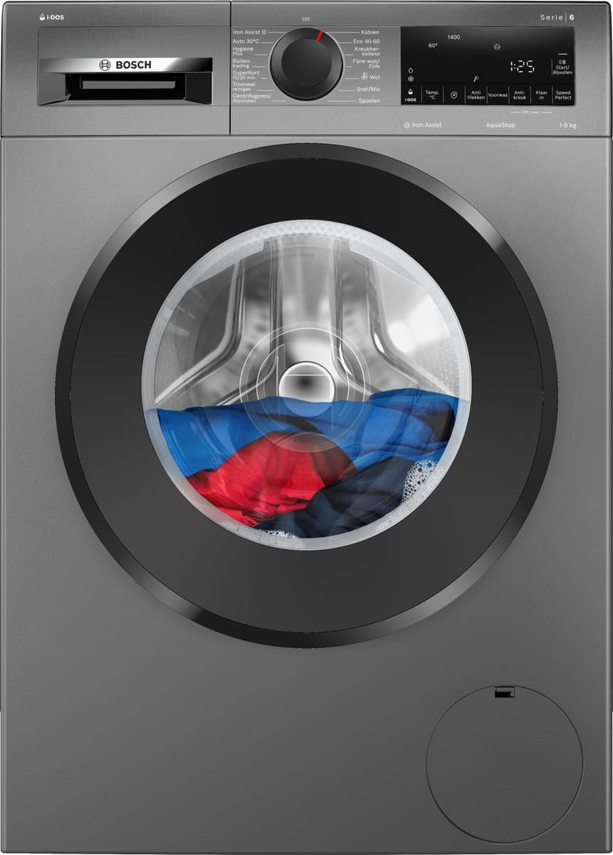 Bosch Serie 6 - WGG244FNNL - Wasmachine met stoom - 9 kg - 1400 rpm - Automatisch doseren - 1400 rpm - Zeer stil - Iron Assist: vermindert kreukels tot 50% - Cast Iron Grey — afbeelding 1