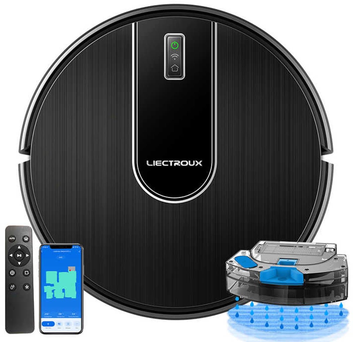 LIECTROUX N7S-U – 2-in-1 Robotstofzuiger en Laveur met Gyroscoop Navigatie, 5200 mAh, App/Alexa/Google Besturing — afbeelding 1