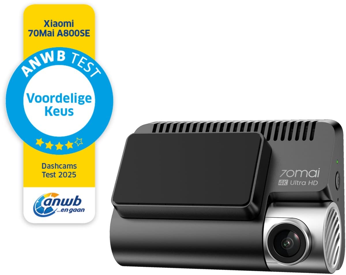 70mai Dash Cam 4K A800SE - Dashcam - 4K Ultra HD opname met HDR - GPS en ADAS rijassistentie - Parkeerstand beveiliging - WiFi app bediening - G-sensor voor incidentdetectie en continue opname — afbeelding 1