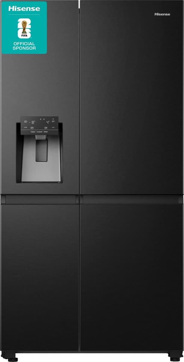 Hisense RS818N4TFC - Amerikaanse koelkast - Energielabel C - Water- & ijsdispenser - Metal Cooling - No Frost - Zwart- Multi-Air Flow - Fast Freeze - 35dB (A) - Inverter Compressor - 632 Liter — afbeelding 1