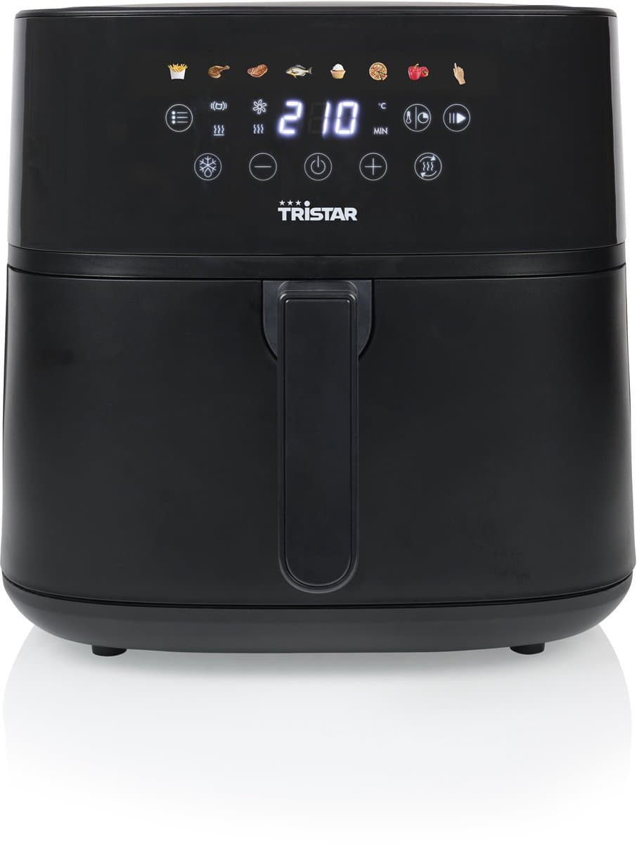 Airfryer 8 Liter – 2000W – Digitale Airfryer met LED Touchscreen – 8 Programma’s – PFAS-vrije Antiaanbaklaag – Tristar FR-9071 – Zwart — afbeelding 1