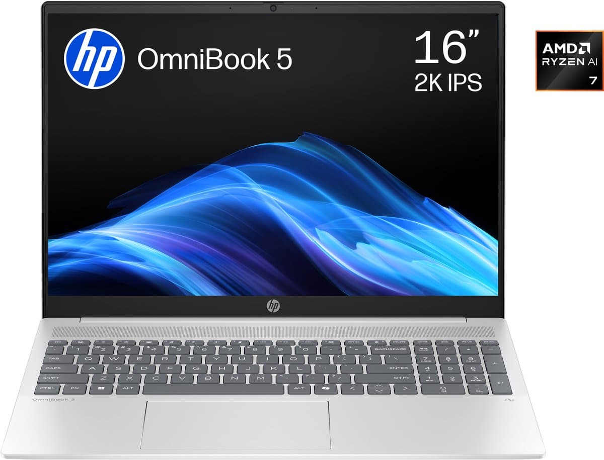 HP OmniBook 5 16-bc1753nd - Laptop - Ryzen 7 - 16GB/1000GB - 16 inch — afbeelding 1