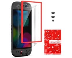 3X Screen protector - Screenprotector Geschikt voor Nintendo Switch 2 - 9H Tempered Glass - Beschermglas - Glasplaatje - Dock Friendly - Met Installatiekit