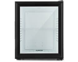 Klarstein Minibar Barmodel Koelkast - 24 Liter - glas - 0dB - Zwart - Minikoelkast - 5-15°C - voor Hotelkamer voor Kantoor - Stil Compact - Mini Fridge Kleine Koelkast Hotelkoelkast Drankkoeler Compact Koelkast
