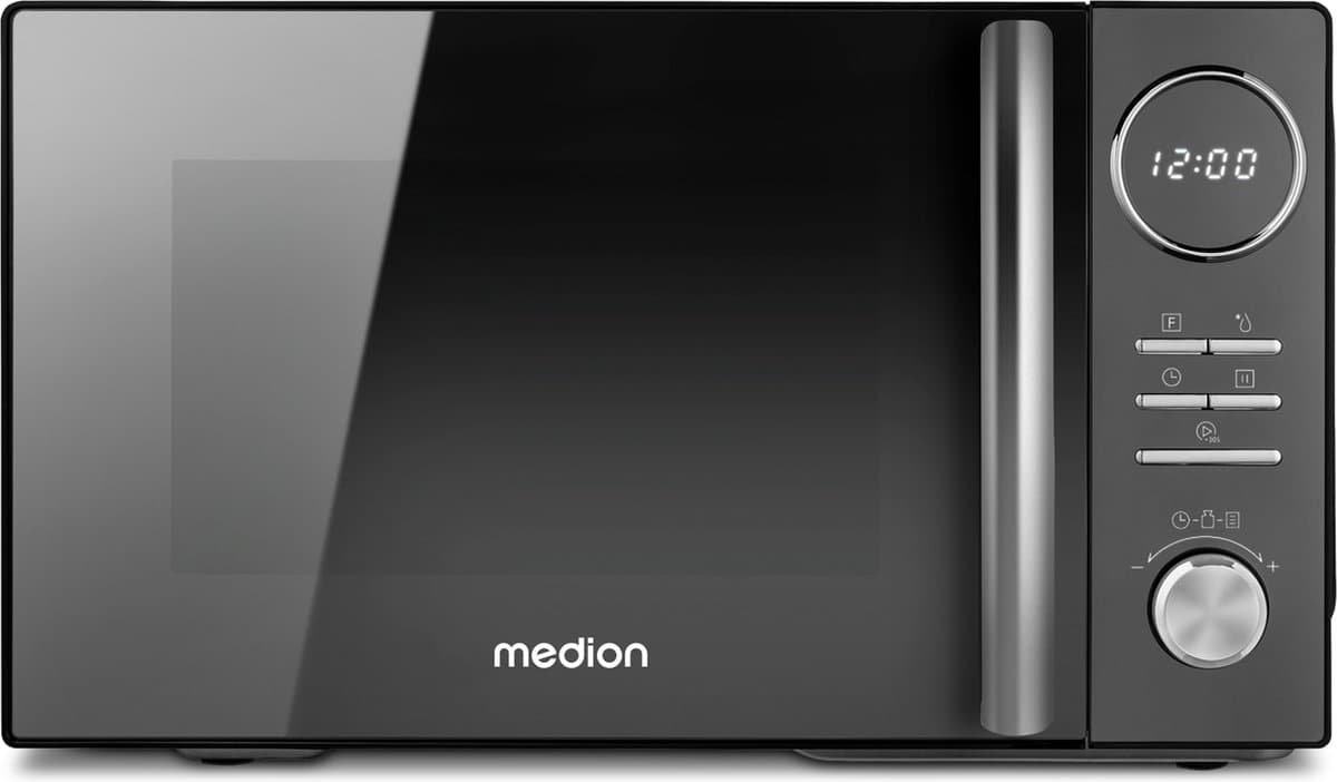 MEDION 3-in-1 magnetron met grill- en heteluchtfunctie (23 liter, 900 watt, 1.000 watt grill, 1.680 watt hetelucht, 10 automatische programma's, ontdooifunctie, display, MD11493) zwart — afbeelding 1
