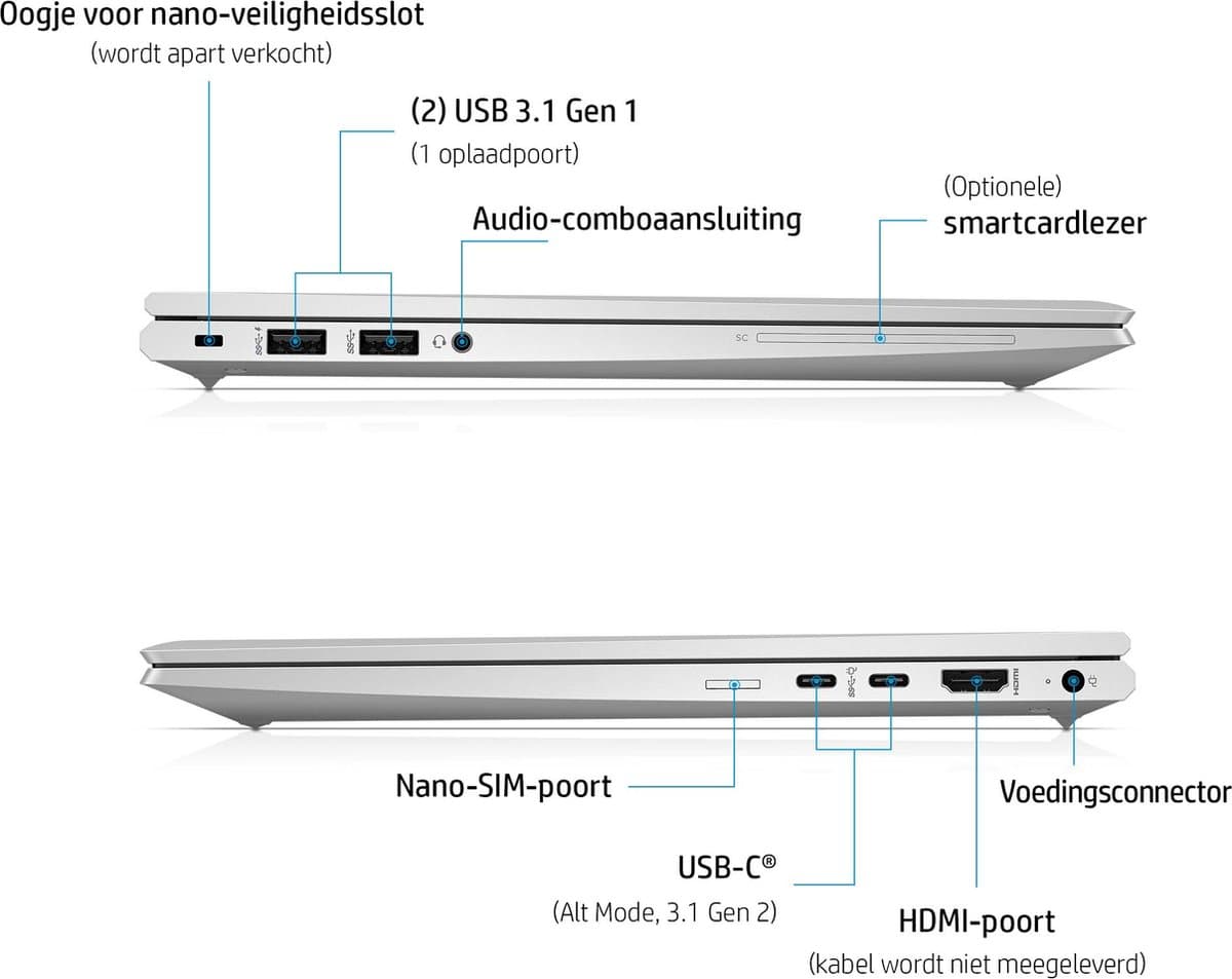 HP EliteBook 845 G8 AMD Ryzen™ 5 PRO 5650U Laptop 35,6 cm (14") Full HD 8 GB DDR4-SDRAM 256 GB SSD Wi-Fi 5 (802.11ac) Windows 10 Pro Zilver — afbeelding 1