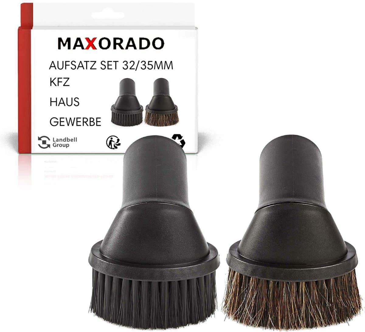 Maxorado stofborstel meubelborstel 35mm Set - mondstuk voor uw stofzuiger - opzetstuk UNIVERSEEL 35mm geschikt voor Miele en meer — afbeelding 1