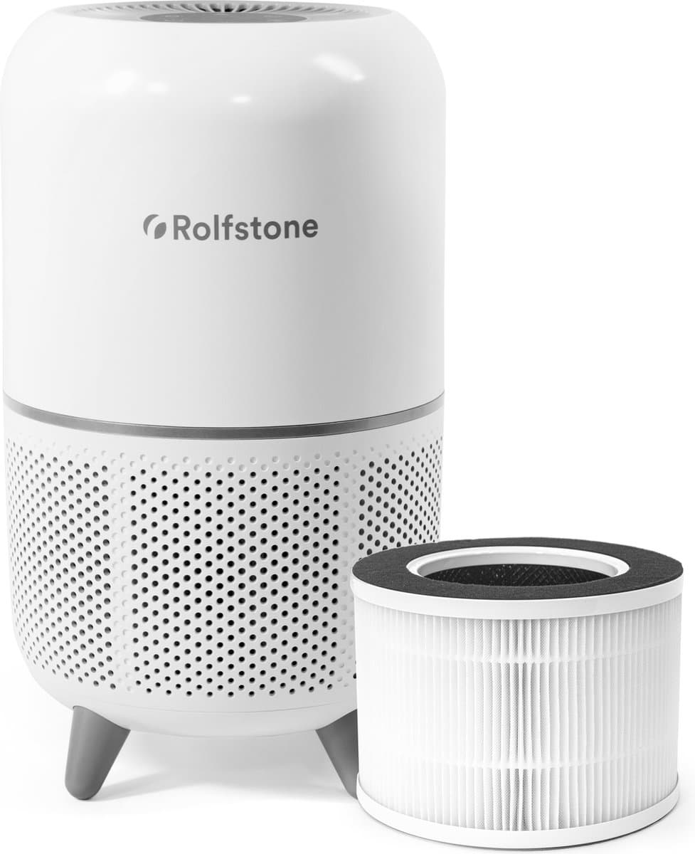 Rolfstone Air Balance Luchtreiniger – HEPA 13 + koolstoffilter – CADR 160 m³/u – Voor ruimtes tot 34 m² – Vermindert stof en pollen – 3 standen + slaapstand + automatische stand – Luchtkwaliteitsindicator — afbeelding 1