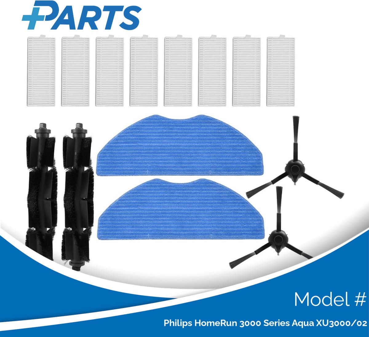 Philips HomeRun 3000 Series Aqua XU3000/02 Onderhoudsset (Plus.Parts® alternatief voor XV1433/00) — afbeelding 1