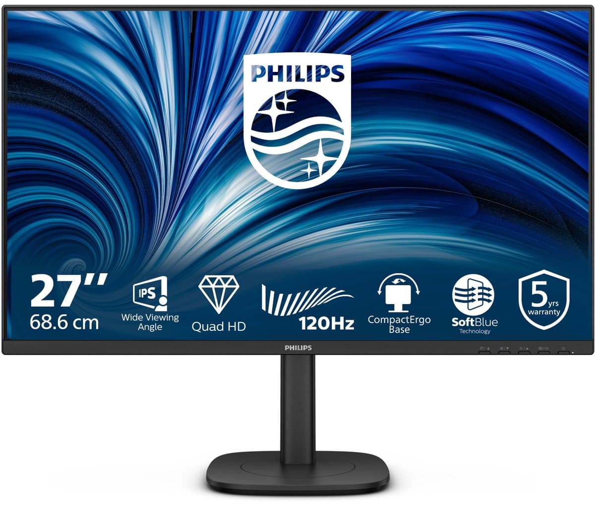 Philips 27B2N3500J/00 computer monitor 68,6 cm (27") 2560 x 1440 Pixels 2K LCD Zwart — afbeelding 1