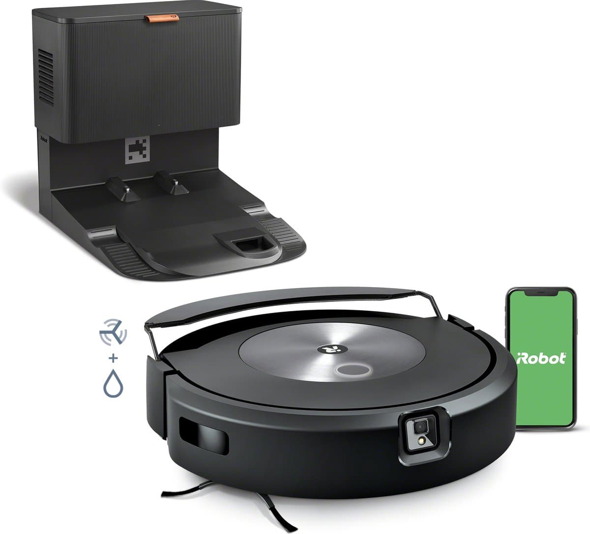 iRobot Roomba Combo j7+ (C7558) Robotstofzuiger met Dweilfunctie – Automatisch leegstation - Slimme Objectdetectie & Vermijding – Dual Cleaning Technologie – Compatibel met Alexa & Google Assistant – Precisienavigatie met Intelligente Kaartweergave — afbeelding 1