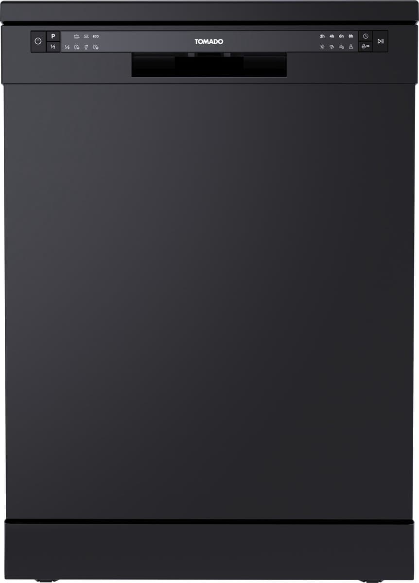 Tomado TDW6001B - Vrijstaande vaatwasser - 12 couverts - Energielabel D - 47 dB - Bestekmandje - Zwart — afbeelding 1