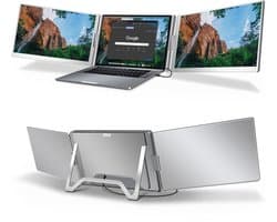 Portable Monitor 2x 16 inch Full HD - OneCable - Tri Screen Laptop Scherm Uitbreider - Extra Scherm Laptop - Draagbare Monitor - Plug & Play - Solvify