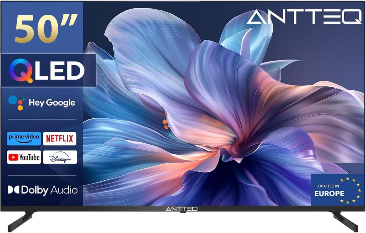 ANTTEQ Q50-AGU1.Q1 - 50 Inch (126 cm) 4K UHD QLED Smart TV - Android TV - Dolby Atmos — afbeelding 1