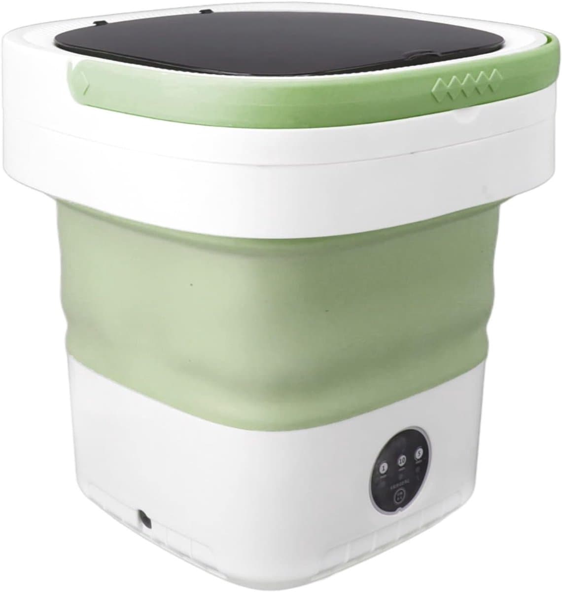 REN® Camping Wasmachine - Mini Wasmachine - Wasmachines - Opvouwbare Kleine Wasmachine en Droger - 7.5L - met Afvoer - Groen - 30cm x 30cm x 33cm; 2.08 kg — afbeelding 1