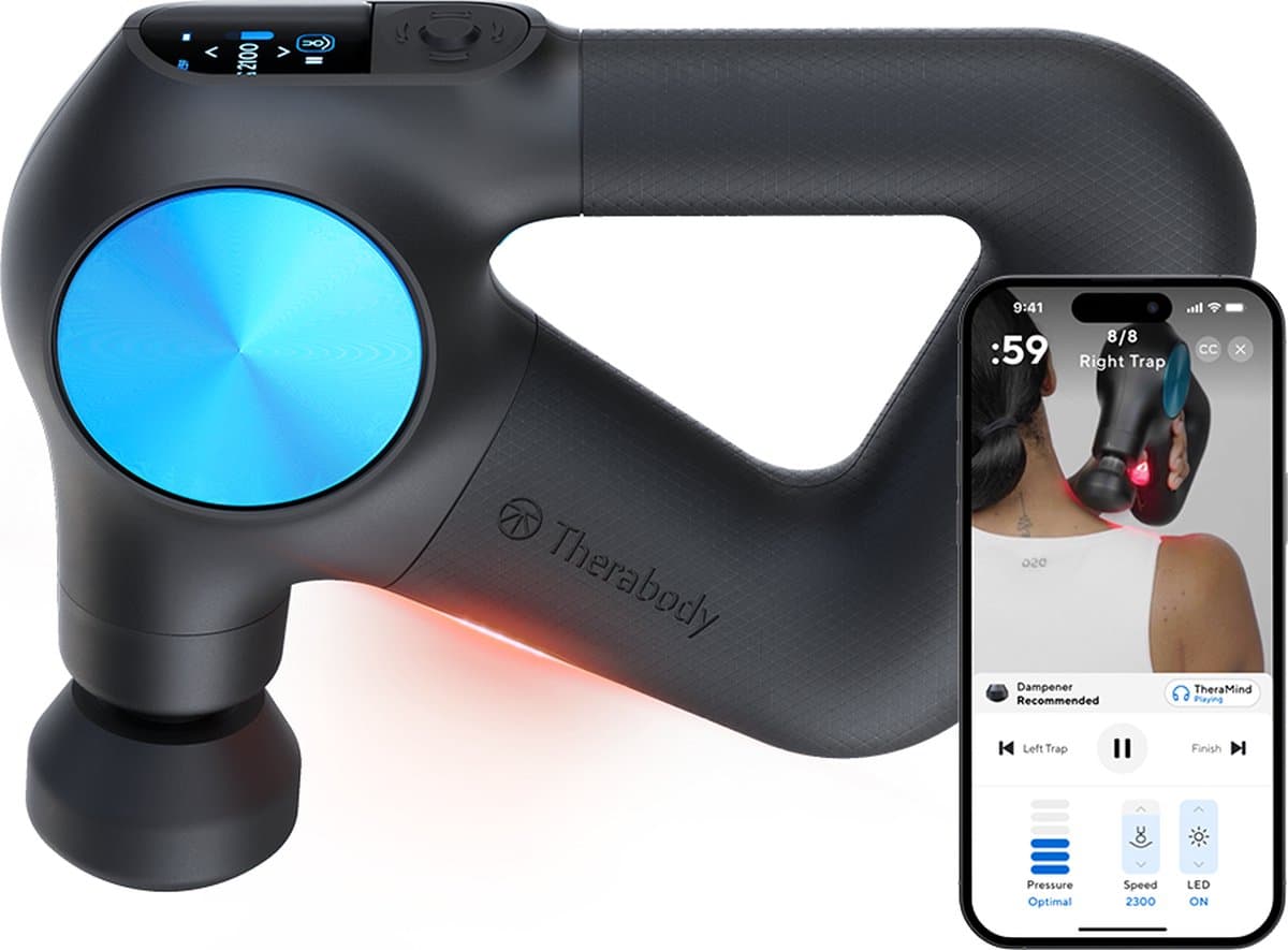 Therabody Theragun Pro Plus – Professionele Massage Gun – 7 Opzetstukken - Massage Apparaat met LED Lichttherapie - Sneller Herstel & Pijnverlichting — afbeelding 1