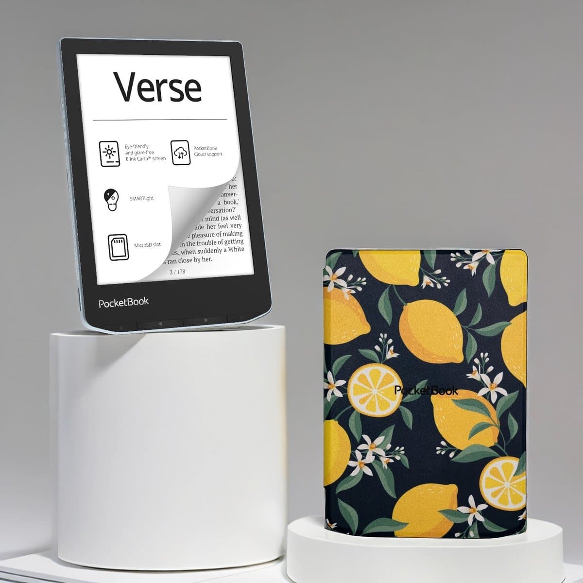 PocketBook Verse - E-reader - Bright Blue - Met Citroen / Lemon Print Hoesje - Voordeelbundel — afbeelding 1