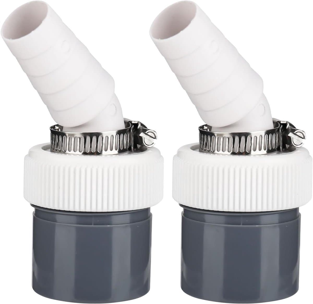 2 stuks wasmachine-afvoeradapter, ingang Ø 18-24 mm en buis Ø 40 mm, voor aansluiting vaatwasser, wasmachine afvoerslang — afbeelding 1
