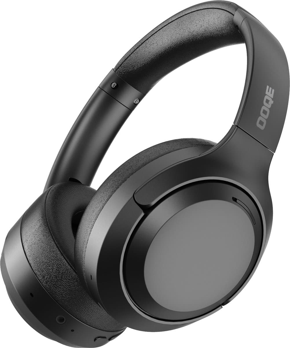 OOQE AX PRO - Draadloze Bluetooth ANC Koptelefoon | Ergonomische Kussens | Geschikt voor Telefoon, TV, Laptop en Tablet | Geschikt voor Sport, Hardlopen en Fietsen | 70 uur batterijduur | Heldere Telefoongesprekken | Zweet- en Waterbestendig | Zwart — afbeelding 1