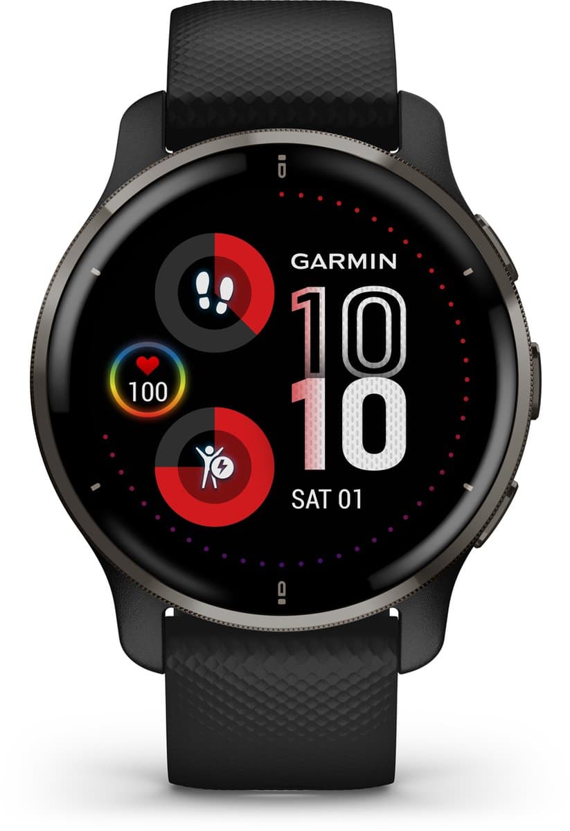 Garmin Venu 2 Plus Health Smartwatch - Amoled touchscreen - 9 dagen batterij - spraakbesturing - Zwart — afbeelding 1
