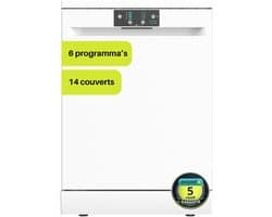 Exquisit GSP8614-450DW - 5 Jaar garantie - Vaatwasser - Vrijstaand - Startuitstel - 14 Couverts - 47dB - Wit