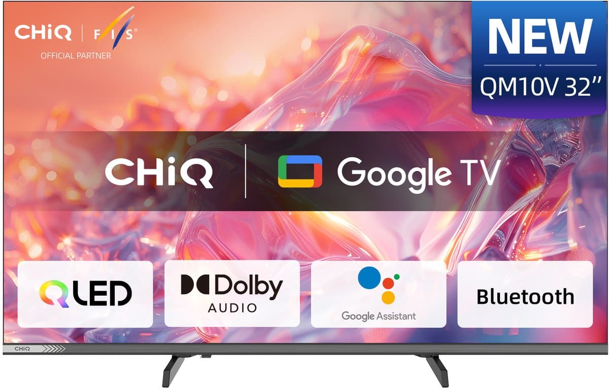 CHiQ L32QM10V - Smart TV 32 Inch - QLED - Full HD - Google TV - Randloos Metal Design - Dolby Audio - 2025 Nieuw — afbeelding 1