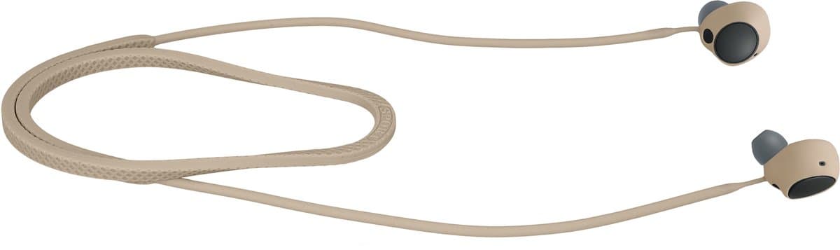 kwmobile Strap Compatible with Sony WF-C700N - Silicone Cord Holder for Wireless Earphones - Beige — afbeelding 1