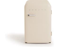CREATE - Koelkast in retrostijl - Gebroken wit - Handvat Zilver - FRIDGE RETRO 107L