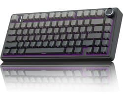 AULA F75 Pro - Draadloze Gaming Toetsenbord - Mechanisch - Zij Bedrukte toetsen - Gasket - Hot Swap - Tri mode - QWERTY Toetsenborden- 80 Keys - Zeerif zwart