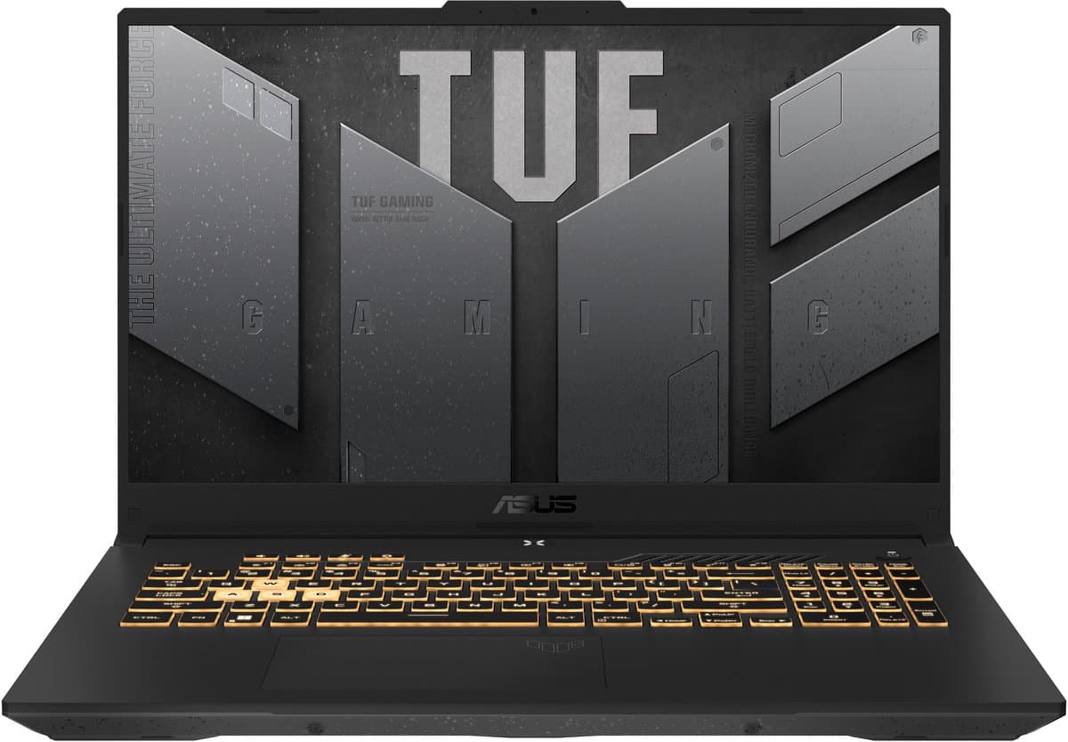 ASUS TUF Gaming F17 FX707ZC4-HX038 Intel® Core™ i5 i5-12500H Laptop 43,9 cm (17.3") Full HD 16 GB DDR4-SDRAM 512 GB SSD NVIDIA GeForce RTX 3050 Wi-Fi 6 (802.11ax) Zwart, Grijs — afbeelding 1