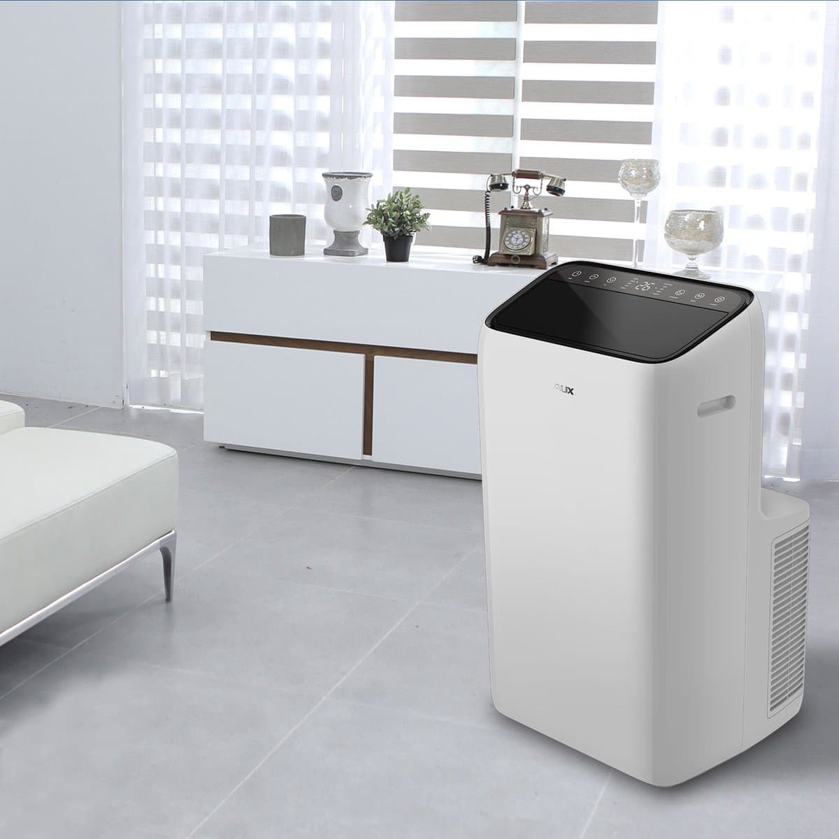 AUX MOBIELE AIRCO (t/m 40 m2) - KOELEN - WIFI - 12000BTU- 3,4KW - R290 - WIT — afbeelding 1