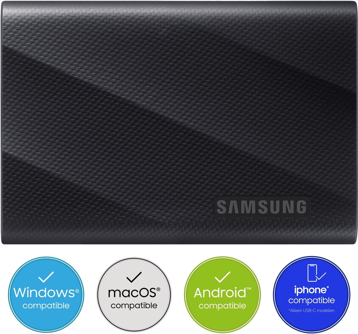 Samsung Portable T9 - Externe SSD - USB C 3.2 - Inclusief USB C en USB A kabel - Geschikt voor iPhone USB C - 1 TB — afbeelding 1