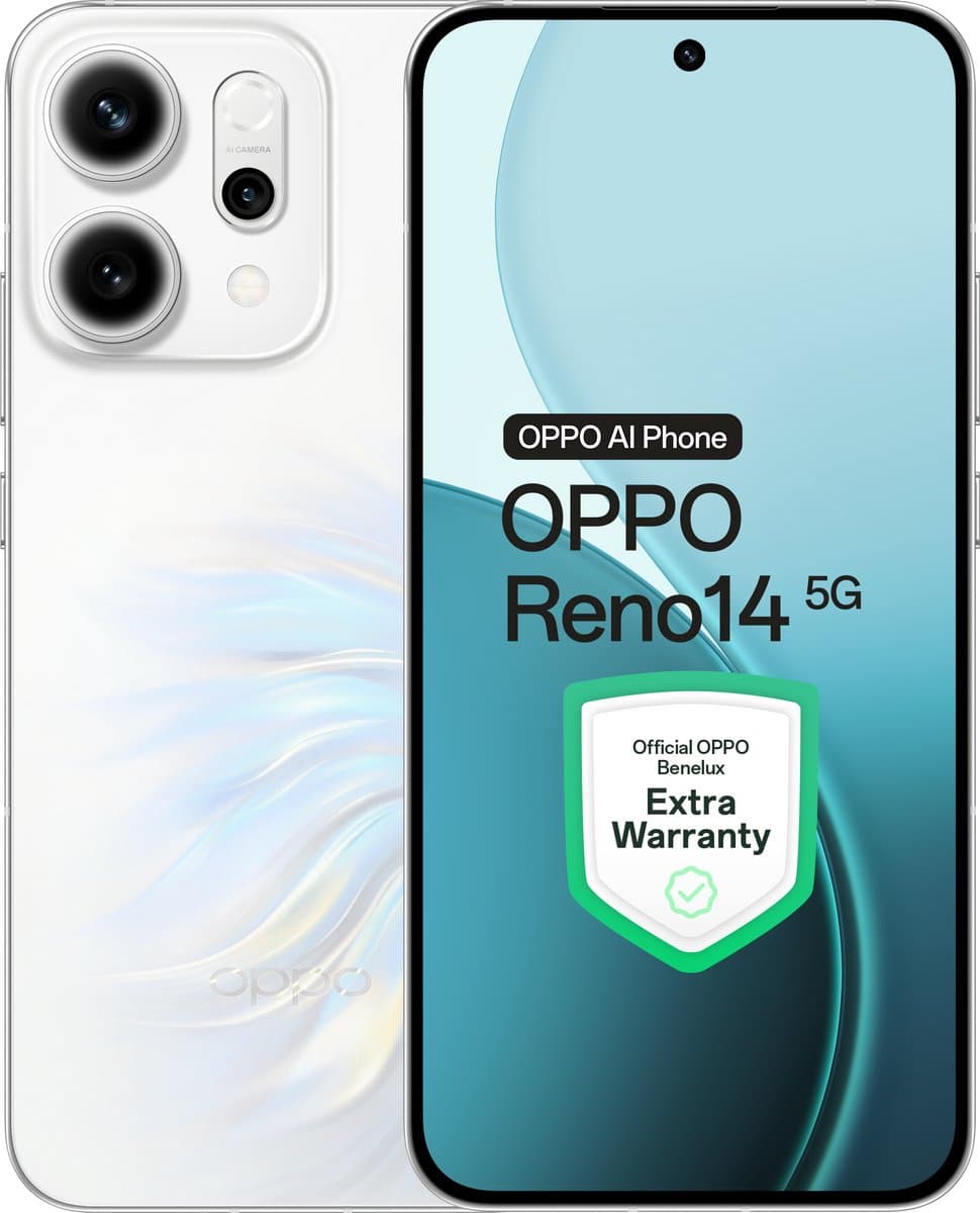 OPPO Reno14 5G 12+512GB Opal White - Extra Garantie — afbeelding 1
