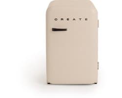 CREATE - Koelkast in retrostijl - Zand - Handvat Hout - FRIDGE RETRO 107L