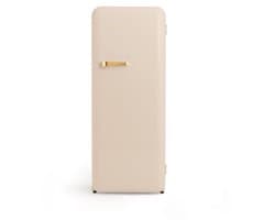 CREATE - Koelkast in retrostijl - Zand - Handvat Goud - FRIDGE RETRO 281L