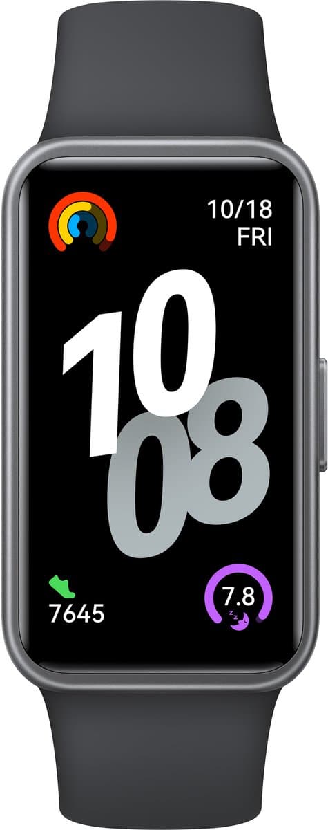 HUAWEI Band 10-Zwart |Gestroomlijnd metalen ontwerp | 100 trainingsmodi | AI-powered fitnessmonitoring & Geavanceerde slaapanalyse | Snelladen in 45 min | Batterijduur tot 2 weken — afbeelding 1