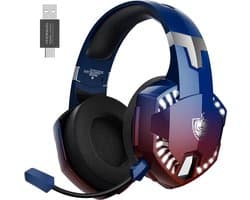 PHOINIKAS G2000 Max - 2.4GHz Draadloze Gaming Headset - met microfoon - Over-ear Koptelefoon - Nintendo Switch/PS4/PS5/PC - Verblindend blauw