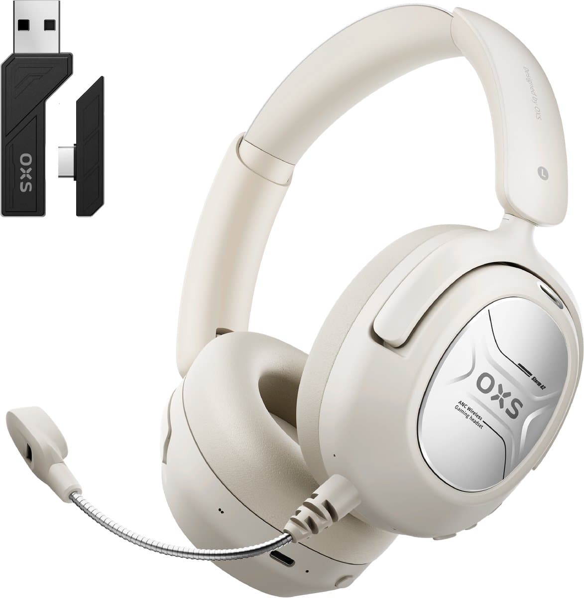 OXS Storm A2 ANC Draadloze Gaming Headset - Wit — afbeelding 1